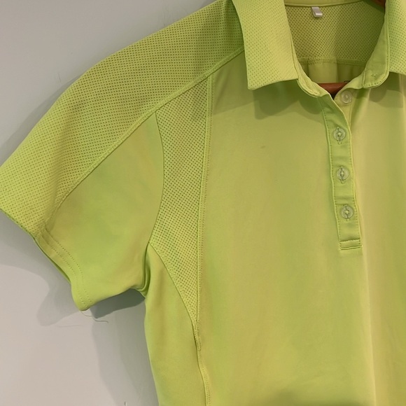 ADIDAS ADIZERO Golf Polo Short Sleeve Neon Yellow Green Women’s Small Mesh - Picture 3 of 8